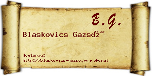 Blaskovics Gazsó névjegykártya
